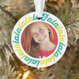 Lime Circle Falalalala Bold Script Photo Noël