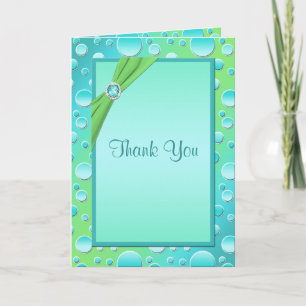 Lime et Aqua Polka Dot Carte de remerciements