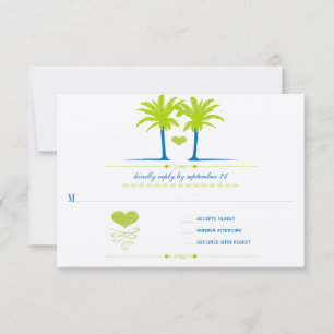 Lime et Royal Blue Beach Typographie Invitation