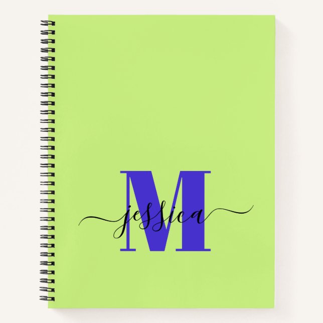 Lime et violet Carnet monographique personnalisé (Devant)