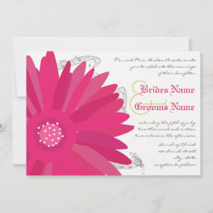 Lime & Fuchsia Gerber Daisy Faire-part de mariage