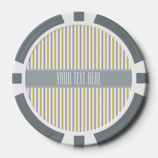 Lime & Fuchsia Stripes jetons de poker personnalis (Recto)