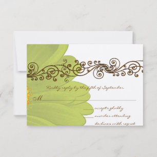 Lime Gerber Daisy Wedding RSVP