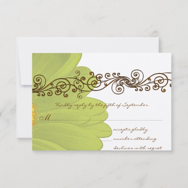 Lime Gerber Daisy Wedding RSVP (Dos)
