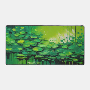 Lime Green Abstrait Lily Pads de bureau Mat