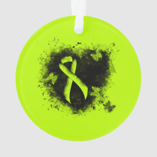 Lime Green Awareness Ribbon Grunge Heart
