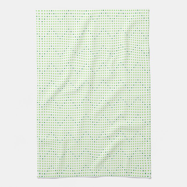 Lime Green Chevron Motif Dots Serviettes de cuisin (Vertical)
