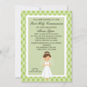 Lime Green Jolie invitation de la première communi