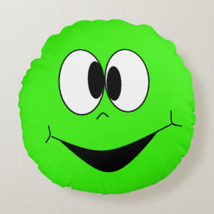 Lime Green Silly Googly Yeux Face Coussin