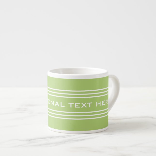 Lime Green Stripes Texte facultatif Custom mugs (Devant droit)