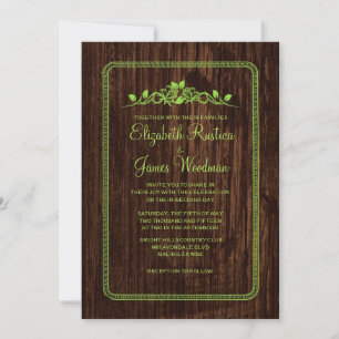 Lime Green Vintage Étoile de bois Invitations de m