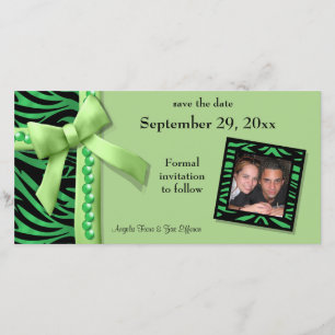 Lime Green Zebra Gems Enregistrer La Carte Date