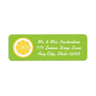 Lime Lemon Heart Return Adresse Étiquettes Sticker