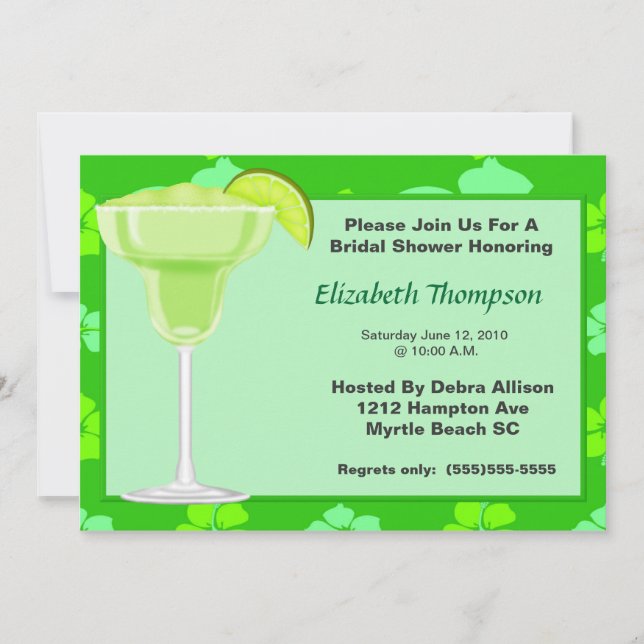 Lime Margarita Fête des mariées Party Invitation (Devant)