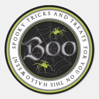 Lime Spider Web Halloween Favoriser Stickers