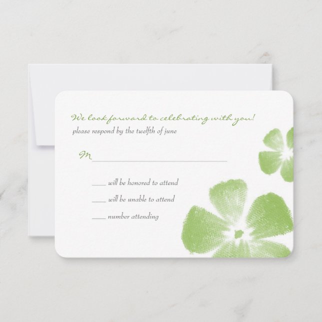Lime Tropical Aquarelle Fleurs Mariage RSVP (Devant)