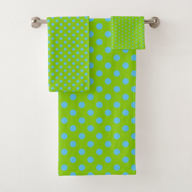 Lime vert et bleu clair Polka point (En situation)