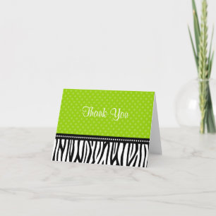 Lime vert et noir Zebra Polka Merci à points