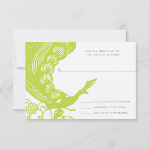 Lime Vintage moderne Peacock Mariage RSVP