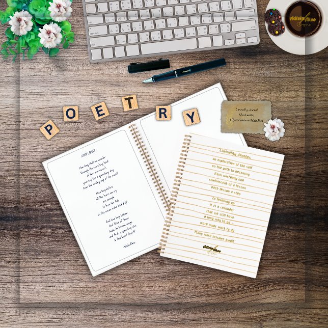 Liminality Hardcover Journal par la poète Adiela A (Liminality Journal by Poet Adiela Akoo. Pair with matching mug, tee or keychain for gr8t gift combos)