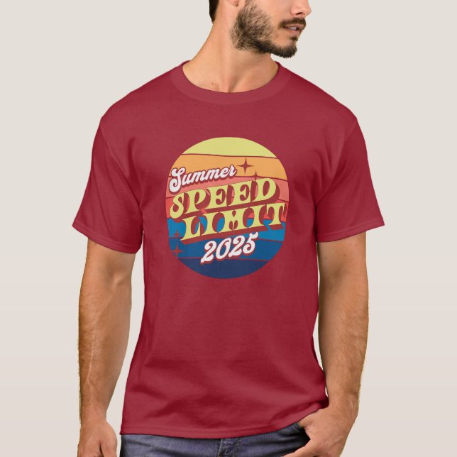 Limite de vitesse Été 2025 Rétro Sunset T-Shirt (Devant)