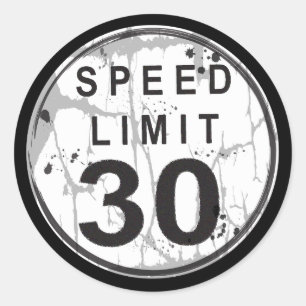 Limite de vitesse Sticker Grungy 30 MPH