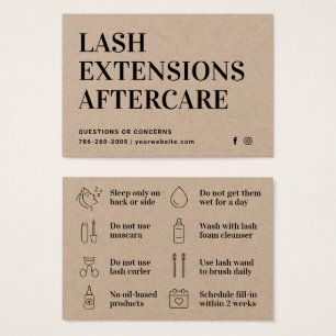Limite minimale des extensions Eyelash Lash Carte
