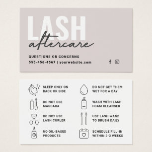Limite minimale des extensions Eyelash Lash Carte