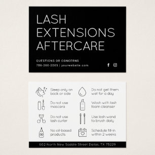 Limite minimale des extensions Eyelash Lash Carte