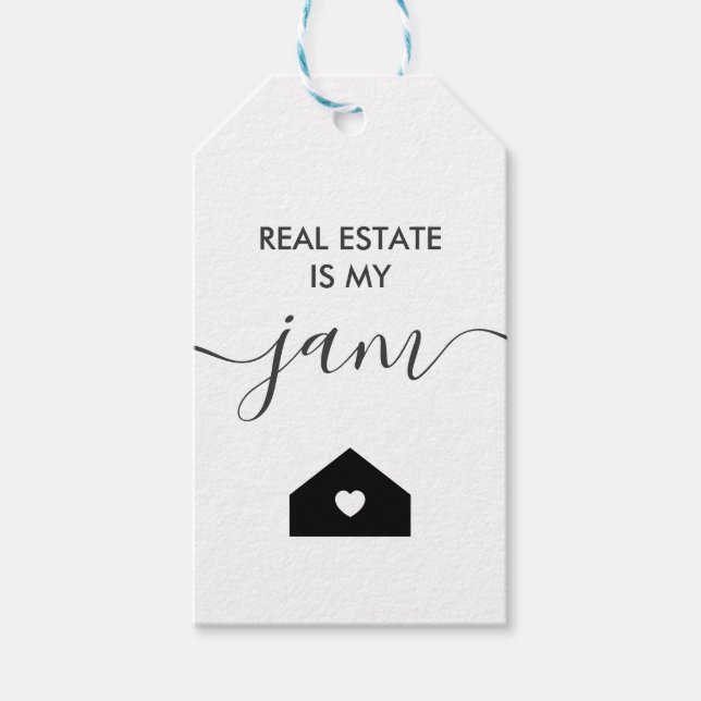 L'immobilier est mon étiquette cadeau de confiture (Devant)