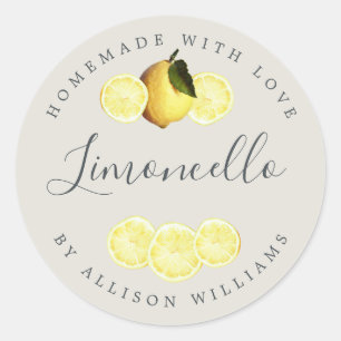 Limoncello Étiquette maison sur mesure gris clair