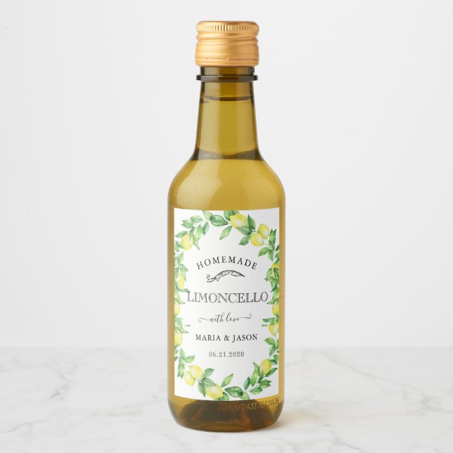 Limoncello Monogramme Favoriser Mini Étiquette bou (Devant)