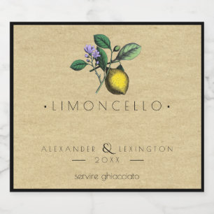 Limoncello Petite Bouteille Étiquette Mariage Fave