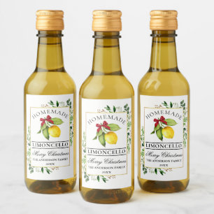 Limoncello Verdure Noël Mini bouteille Étiquettes