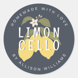 Limoncello Vintage citron bleu foncé Étiquette fai