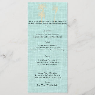 Lin crème Palmiers Bleus Menu Mariage