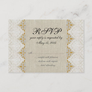 Lin de dentelle vintage Mariage rustique RSVP