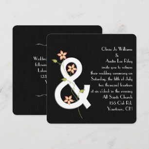 Lin noir Faire-part de mariage moderne