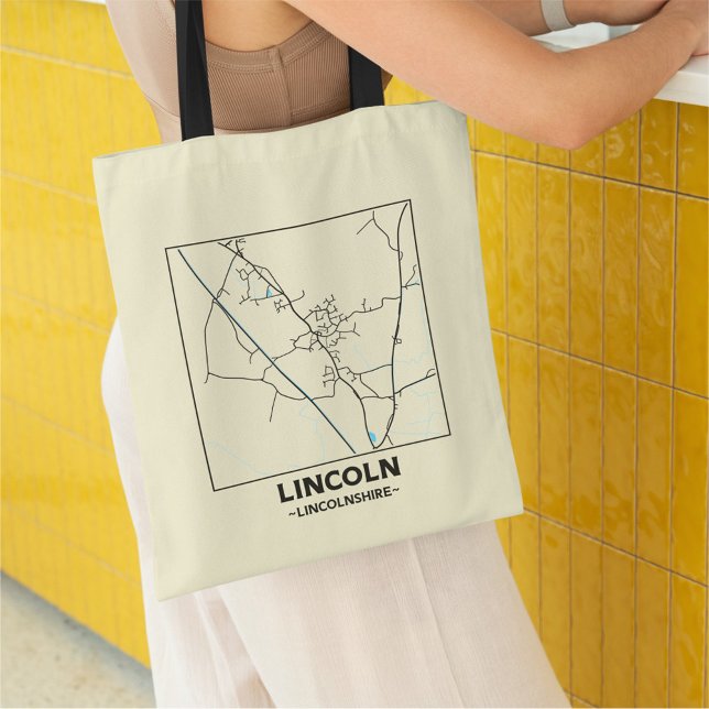 Lincoln, Lincolnshire City Map Tote Bag (Créateur téléchargé)