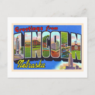 Lincoln Nebraska NE Vintage Grande lettre carte po