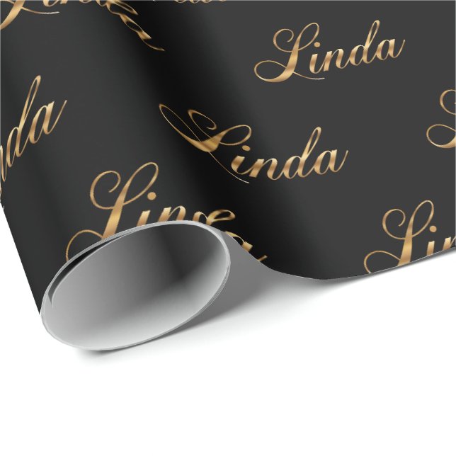 Linda or design lettrage papier cadeau (Coin rond)