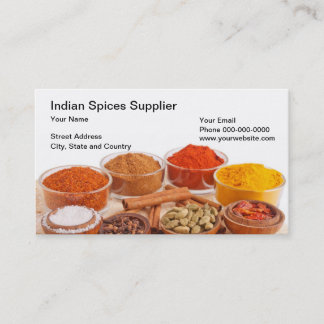 L'Indien épice le carte de visite de fournisseur