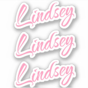 Lindsay Nom décoratif en rose x3 Sticker