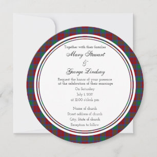 Lindsay Scottish Mariage Round Invitation