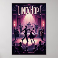 Lindy Hop Poster vintage de la salle de danse