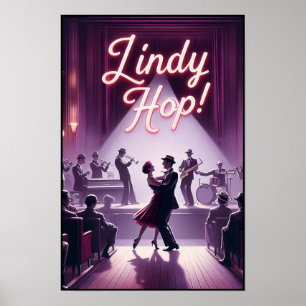 Lindy Hop Poster vintage de la salle de danse