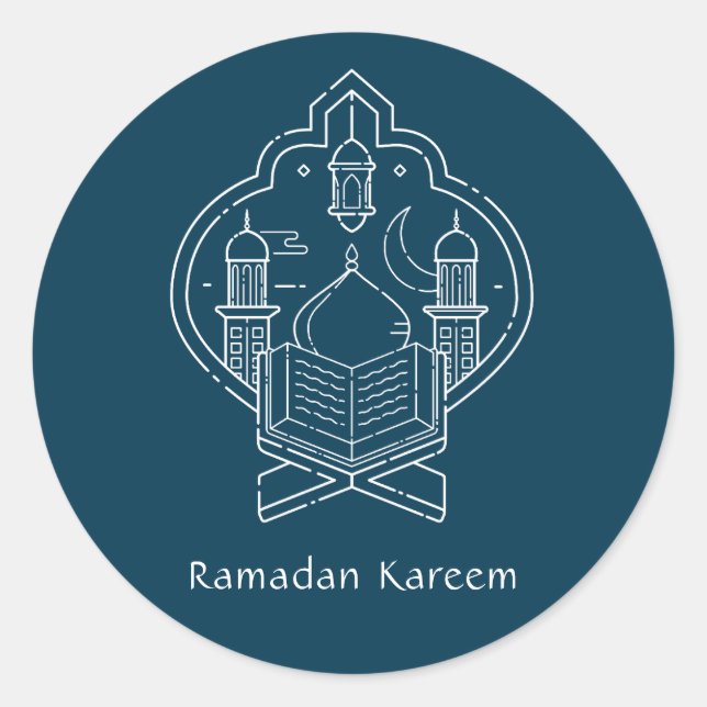 Line Art Ramadan Kareem - Stickers EID Moubarak (Devant)