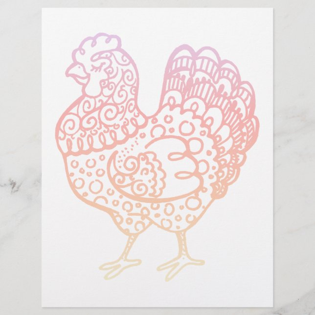 Lineart de poulet orange (Devant)