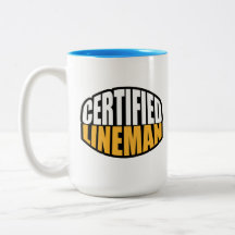 Lineman certifié Electricité Mug à café deux tons