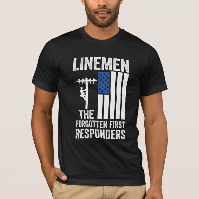 Linemen les premiers intervenants oubliés T-shirt  (Devant)